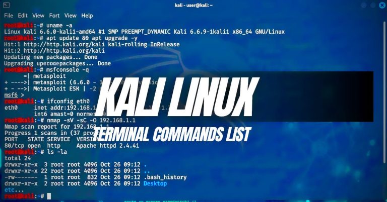 Kali Linux Terminal Commands list