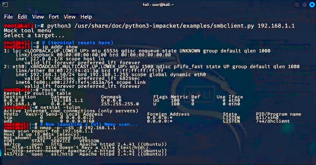 Kali Linux networking Commands